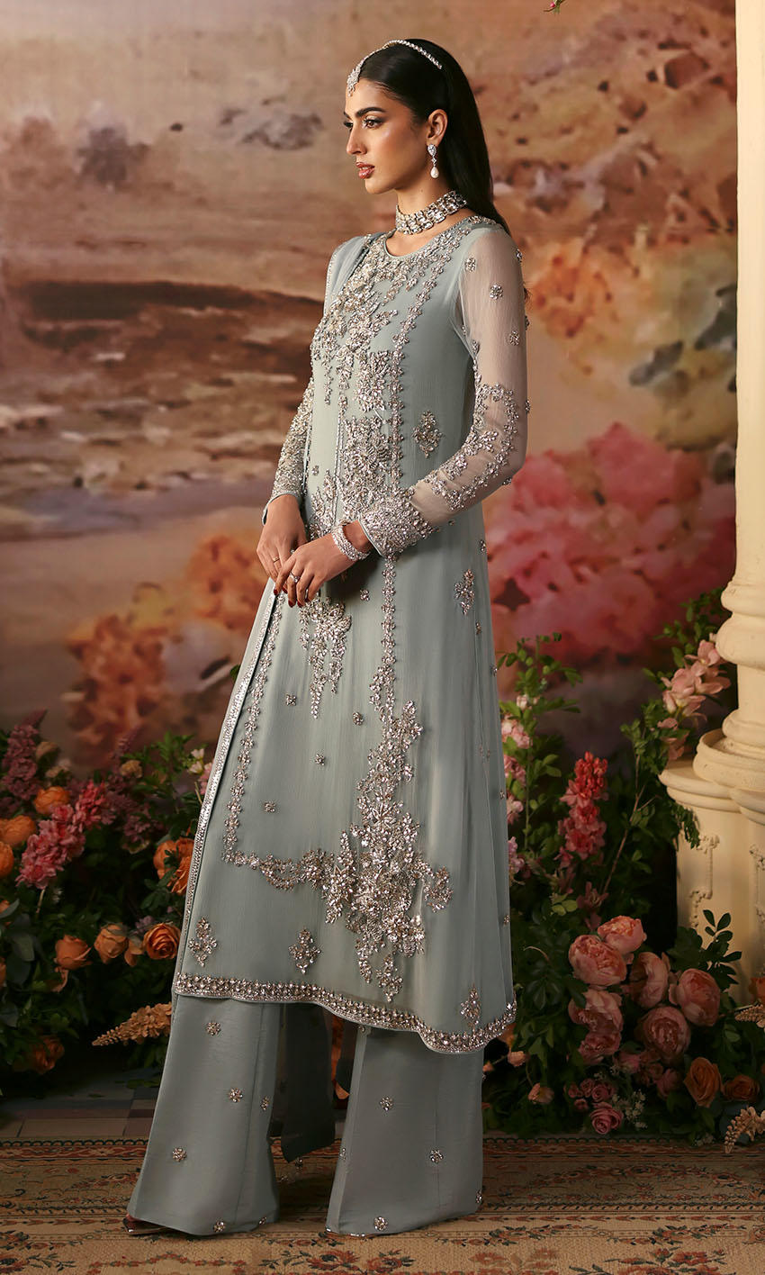 Nomi Ansari Luxury Pure chiffon Collection ENDLESS SKY Pehnawa